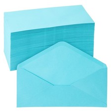 200 Pack 10 Blue Colored Envelopes Bulk - Gummed Seal Letter Size for Party