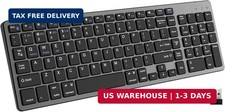 Ultra Slim Wireless Bluetooth Keyboard Rechargeable 2.4G BT Quiet Typing