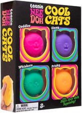 Schylling Teenie NeeDoh Cool Kitten 4 Pack - Sensory Squeeze Toy - 1.5"