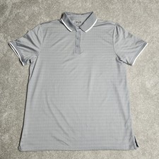 FLX Polo Shirt L Urban Commuter Grey Large Golf Short Sleeve Tipped