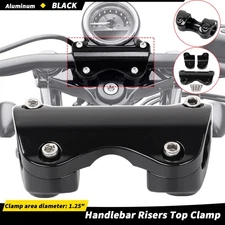 Black 1.25'' Handlebar Riser Clamp For Harley Touring Road Glide King 1988-2023