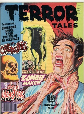 TERROR TALES MAGAZINE V9 #3 SOLID GRADE GRISLY STRANGLING COVER 1978