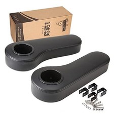 Golf Cart Armrest with Cup Holder for Rear Seat Club Car EZGO Yamaha, Black