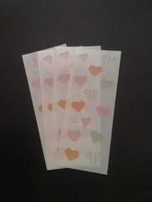 Creative Memories ~ Lot of Four Studio Stickers ~ 2" x 5" ~ Pastel  Hearts 