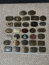Lot of 32 Vintage Belt Buckles Most from the 1970's