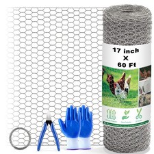 17"x60FT Galvanized Hex Mesh Chicken Wire Fencing for Poultry Garden Rabbit 0.81 per foot
