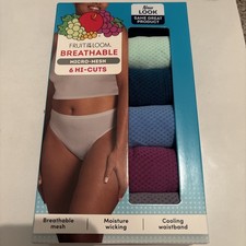 Fruit of the Loom Women  s Seamless Hi-Cut Panties, 6 Pack 8/XL, Size 14-16 