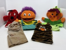 Hand Puppets Mixed Lot of 5 Clifford Tiger Raccoon Boy Poppy