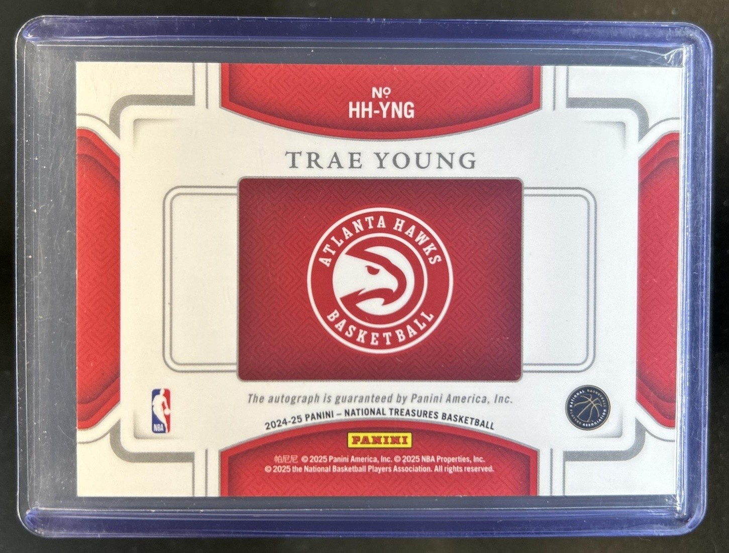 2024-25 Panini National Treasures Trae Young Hometown Heroes Gold Auto #/10 view 2