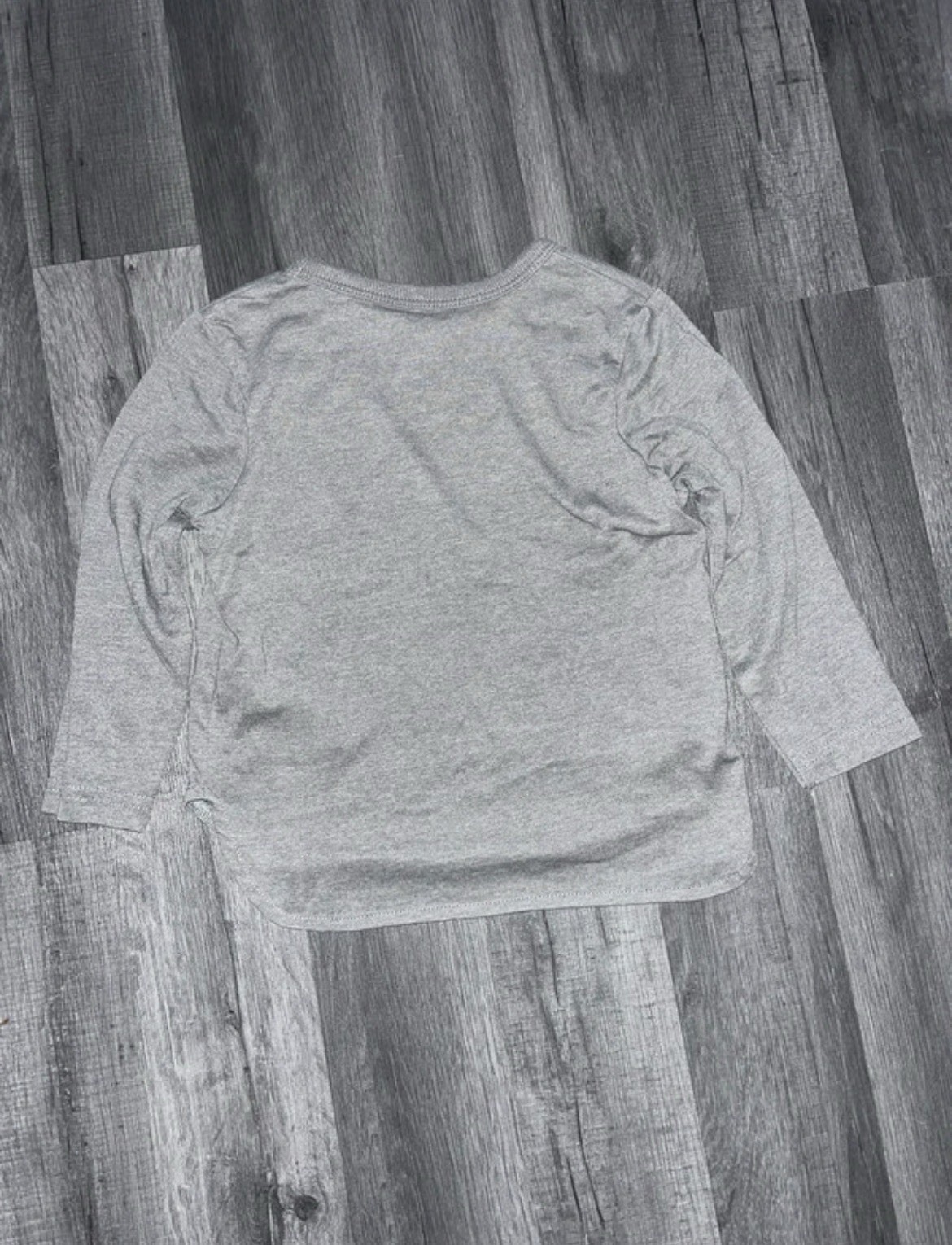 George Grey Long Sleeve Top 1.5-2 Years Plain Crew Neck Kids T Shirt Basic Tee image 3
