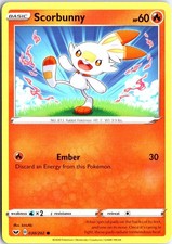 Scorbunny 030/202 Common Sword & Shield Pokemon Moderately Played
