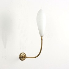 Lampada a Parete Vitnage Vetro Opalino Ottone Italia Design Anni 60 Originale
