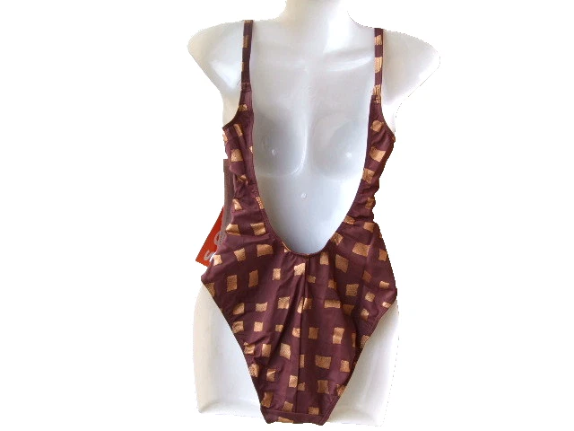 Badeanzug Einteiler Gold Braun Glossy Metallic Größe 38 B von Solar Neu!  - Bild 2 von 2