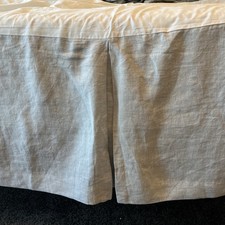 Pottery Barn Twin Bed Skirt Light Gray Linen 15.5&rdquo; Drop Side Pleats NEW