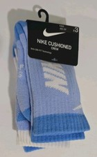 Nike Dri-Fit Sport Graphic Cushioned Crew Socks 3pk Youth 10C-3Y NEW 16 Blue