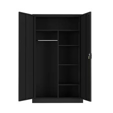 Combination Storage Cabinet 17.7"D X 35.4"W X 72"H Black Metal Locker Storage Ho