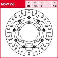 Trw Bremsscheibe MSW259 | FüR Suzuki Gsx R Hayabusa 1300 2008 WVCK1111//