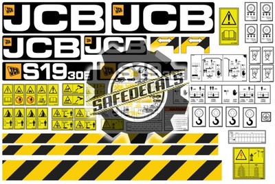 JCB S1930E Full Decal Kit W/ Applicator, Instructions, & Decal Legend