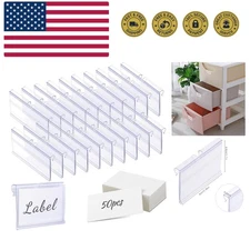 50 PCS Clear Plastic Label Holders for Wire Shelf Retail Price Label, Basket ...