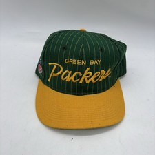 Vintage Green Bay Packers Sports Specialties Hat Script Pinstripe Snapback OSFA