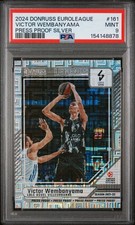 🔥2024 Donruss Victor Wembanyama #161 SILVER PRIZM Turkish Press Proof PSA9 POP1
