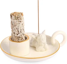 Multi-Purpose Incense Holder with Handle, Ceramic Incense Stick and Palo Santo