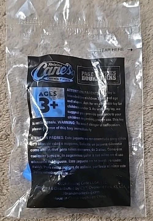 Raising Cane’s Blue Puppy Dog Kids Meal Toy Page Puppies Bookmark Pageholder