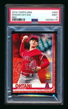 2019 TOPPS MINI SHOHEI OHTANI RED PARALLEL ANGELS DODGERS RARE SSP #3/5 PSA 9!