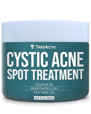 TreeActiv Cystic Acne Spot Treatment Sulfur Pimple & Milia Blemish Remover
