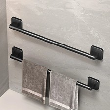 Bathroom Towel Holder White Without Drilling Bathroom Black Towel Rack Towel Bar