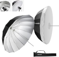 180cm Parabolic Reflective Umbrella Photography W/ Silver Interior Soft Lighting