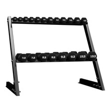 BalanceFrom Fitness 110lb Neoprene Coated Dumbbell Set w/Stand, Black Open Box 