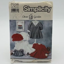 Simplicity Sewing Pattern 7036, Vintage Pattern, Oliver Goodin Doll & Child