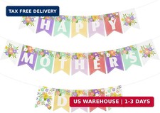 Happy Mother's Day Banner Decorations - Assorted Color Floral Pattern Mom's Garl