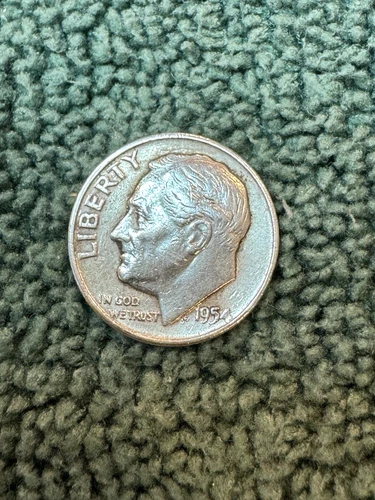 1954 D Roosevelt Dime 90% Silver Very Fine VF