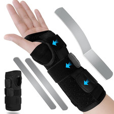 Carpal Tunnel Wrist Brace Night Support, Hand Brace with Metal Splint Stabilizer