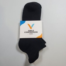 Viasox Easy Stretch Ankle Compression Socks Women Size M - S NWT Black Bamboo