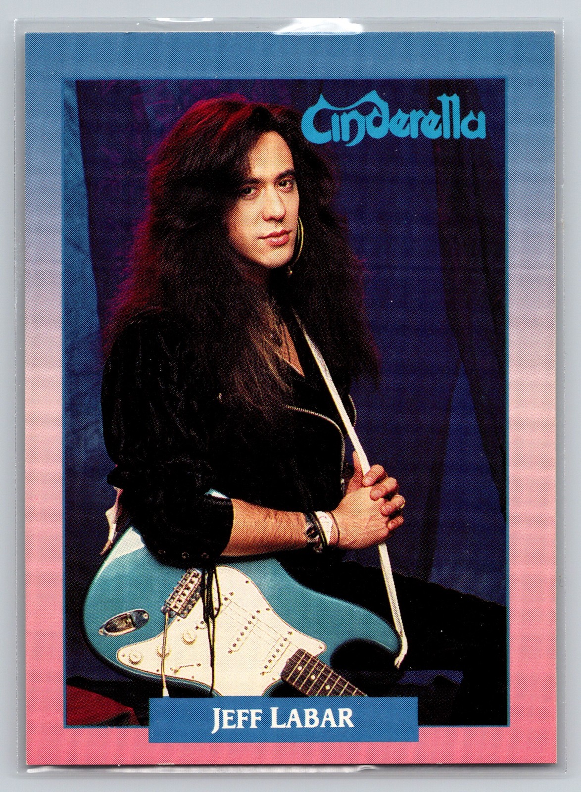 1991 Brockum RockCards #80 Jeff LaBar Cinderella Glam Rock Guitar Card