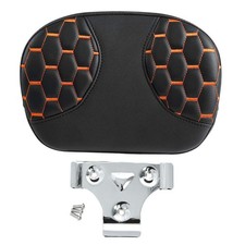 Passenger Sissy Bar Backrest Pad for Road King Street Glide Orange Stitching