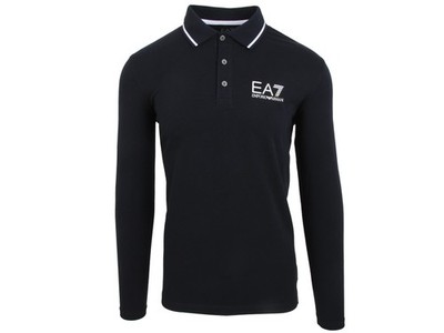 Emporio Armani EA7 men's long sleeve polo shirt sweatshirt blue size M