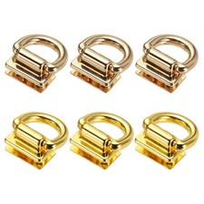 6-Pack Metal Bag Connector, Purse Suspension Clasp with D Ring Light Gold, Gold 