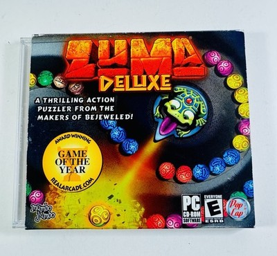 Zuma Deluxe Pop Cap Jumbo PC CD ROM Computer Video Game 2004 Win 98 - XP ML440
