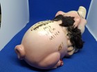 Vintage 1980's My New Mink Pink Pig Glamor Bejeweled Piggy Bank Figurine — photo 3