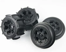Front Rear Sand Paddles Wheels Tires for HPI KM Baja 5B SS 24mm hex Black 