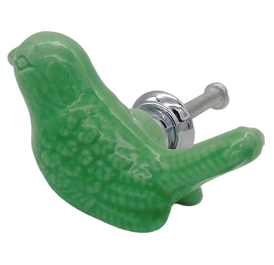 Paquete de 6 perillas y tiradores de cajón de cerámica vintage, pájaros arte decoración armario Dr... Foto 3 de 4