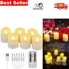 Ambient 6pcs LED Tea Lights – Remote-Controlled, Dimmable, Warm White for Events