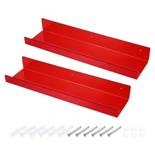 2 Pack Acrylic Shelves for Wall, 15 Inch Red Floating Shelves Wall Mount