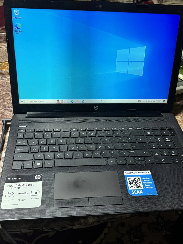 Ноутбук HP 15-DB0011DX 15,6 дюйма Windows 10 домашний AMD A6-9225 4 ГБ памяти 1 ТБ рабочий - Изображение 2 из 4