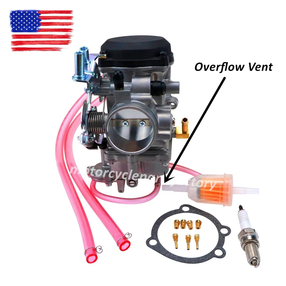 Carburador CV40 para Harley-Davidson 40 mm 27421-99C 27490-04 27465-04 con desbordamiento Foto 2 de 4