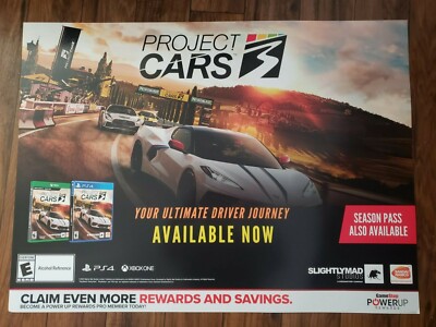 Project Cars 3 36'' X 26'' Poster Promo THICK Display Ad Brand New / Rare / Unique